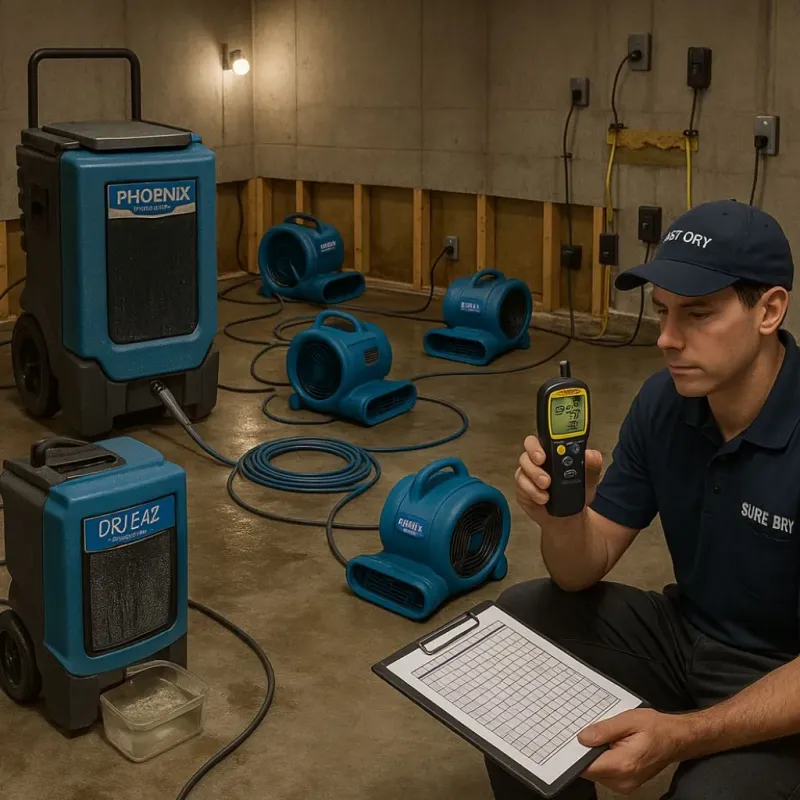 Structural Drying and Dehumidification process in Williamsburg, IA